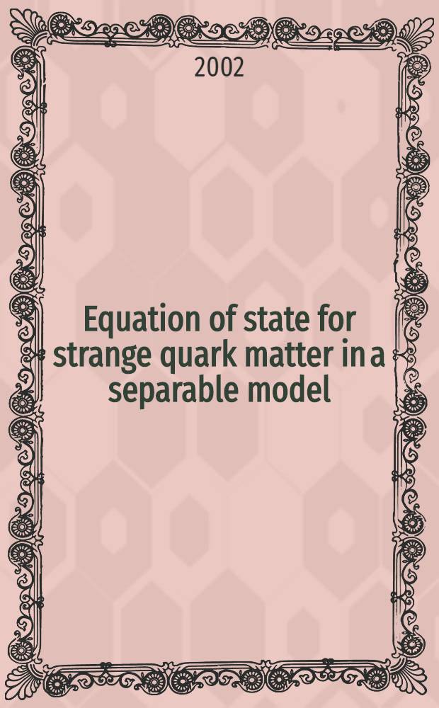 Equation of state for strange quark matter in a separable model
