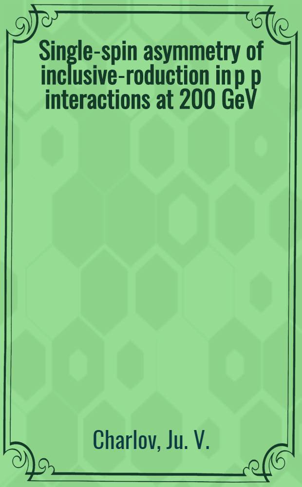 Single-spin asymmetry of inclusive -production in p p interactions at 200 GeV/c