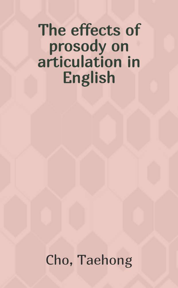 The effects of prosody on articulation in English = Воздействие просодии на артикуляцию в английском языке