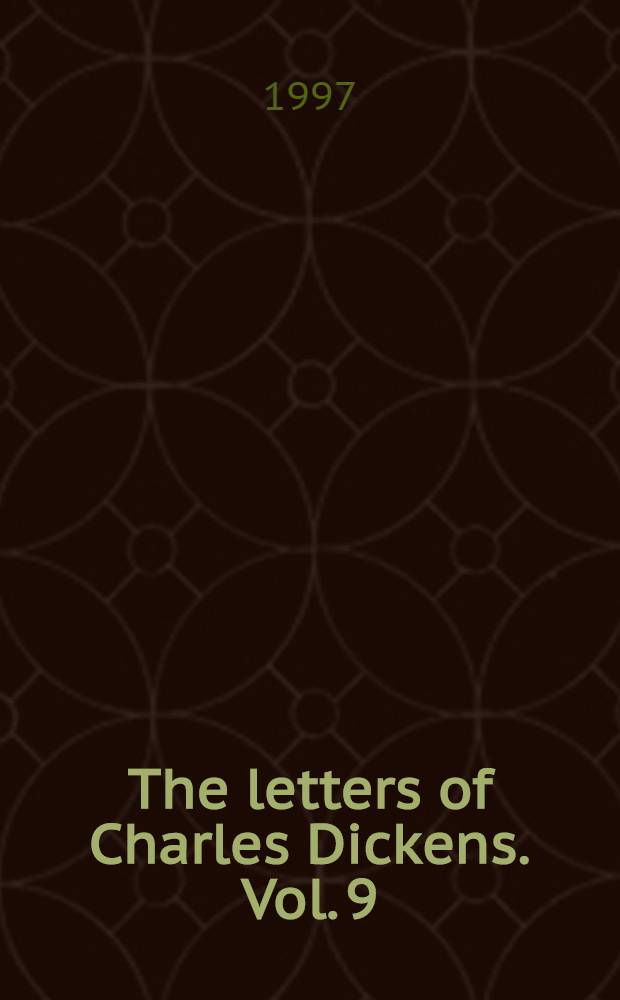 The letters of Charles Dickens. Vol. 9 : 1859-1861