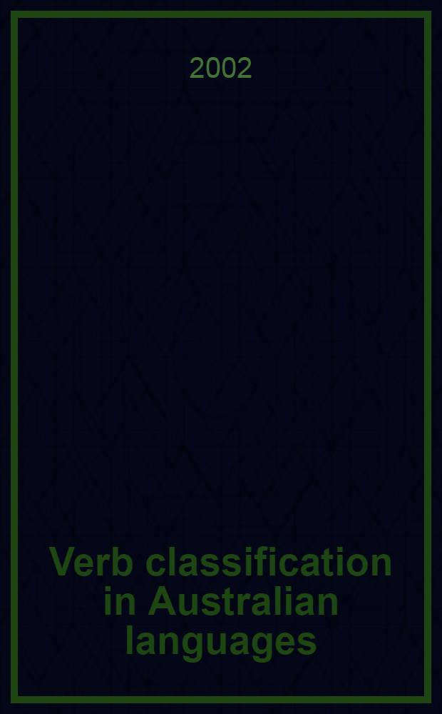 Verb classification in Australian languages