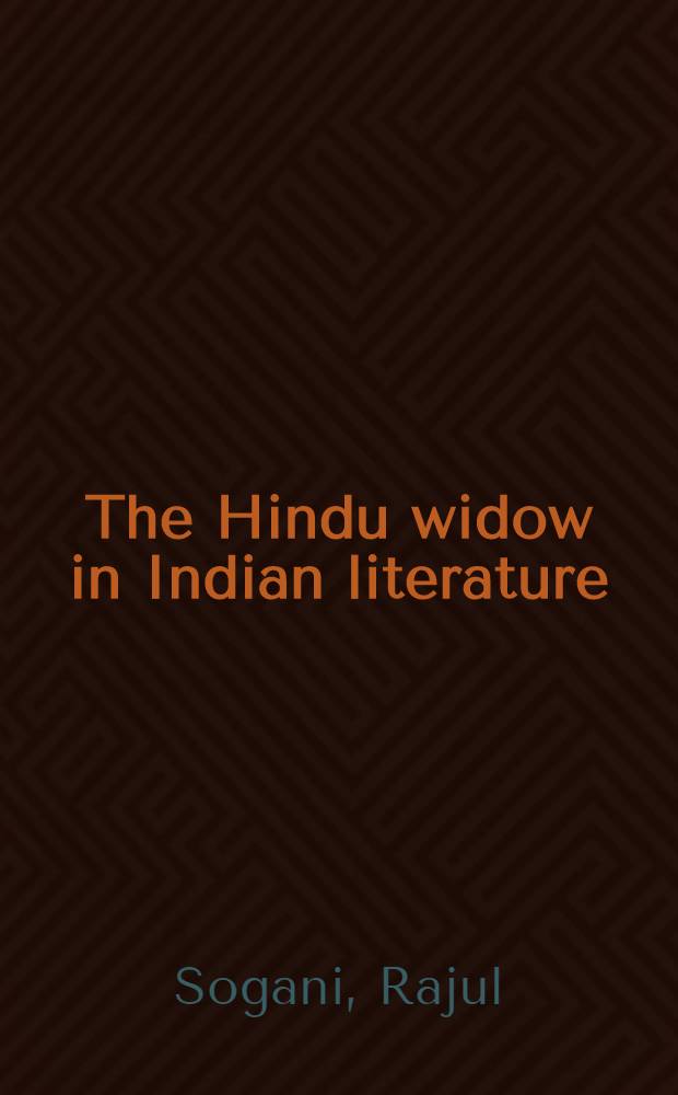 The Hindu widow in Indian literature = Женщина-вдова в индийской литературе