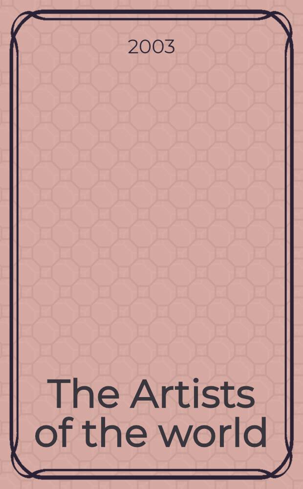 The Artists of the world : Bio-bibliogr. ind. by profession. 13 : Sculptor (Portugal ff.) - No specific profession