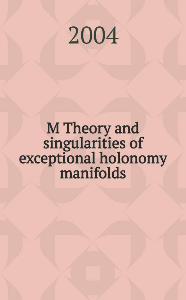 M Theory and singularities of exceptional holonomy manifolds
