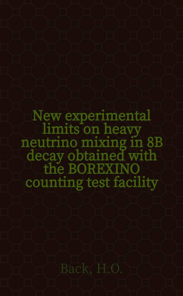 New experimental limits on heavy neutrino mixing in 8B decay obtained with the BOREXINO counting test facility