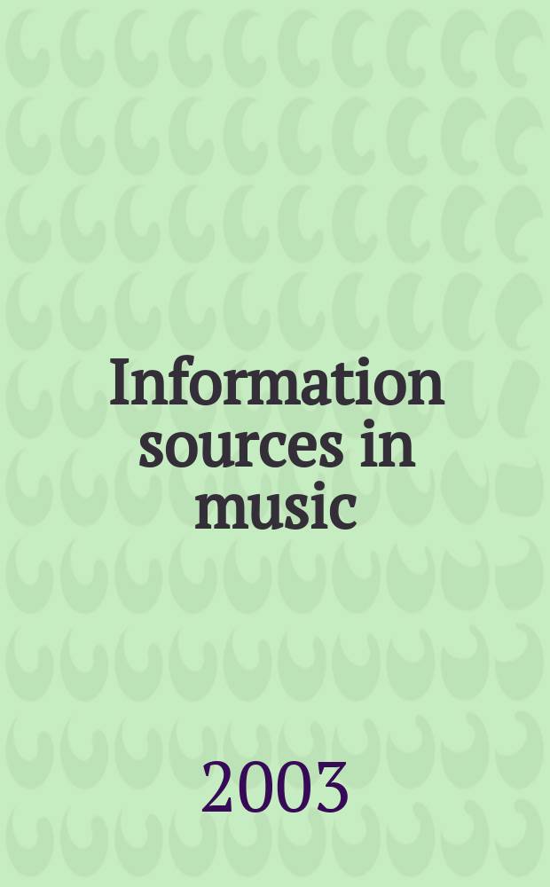 Information sources in music = Информационные источники в музыке