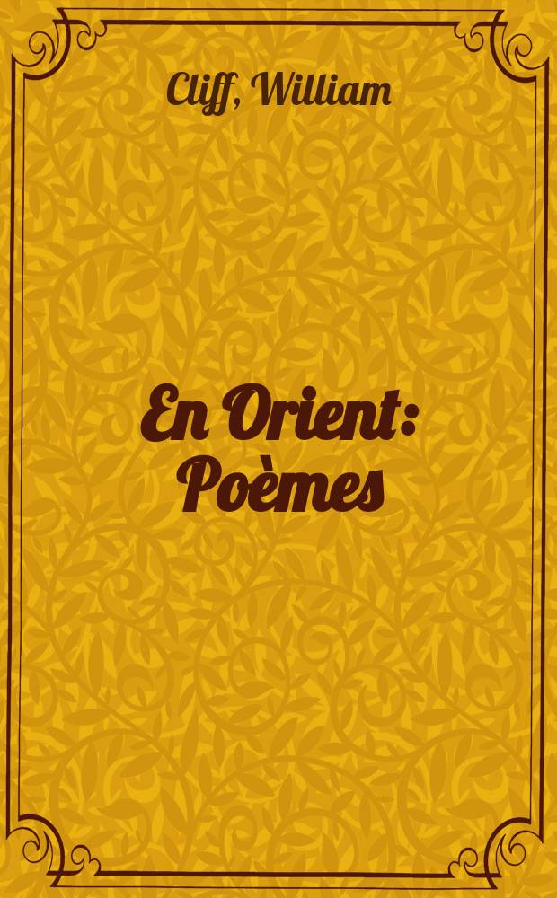 En Orient : Poèmes