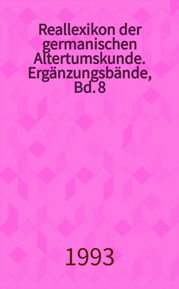 Reallexikon der germanischen Altertumskunde. Erg&auml;nzungsb&auml;nde, Bd. 8 : Der Konkubinat nach altwestnordischen Quellen = Конкубинат по ранним западно-скандинавским источникам: филологические очерки по так называемому "Мирскому браку"