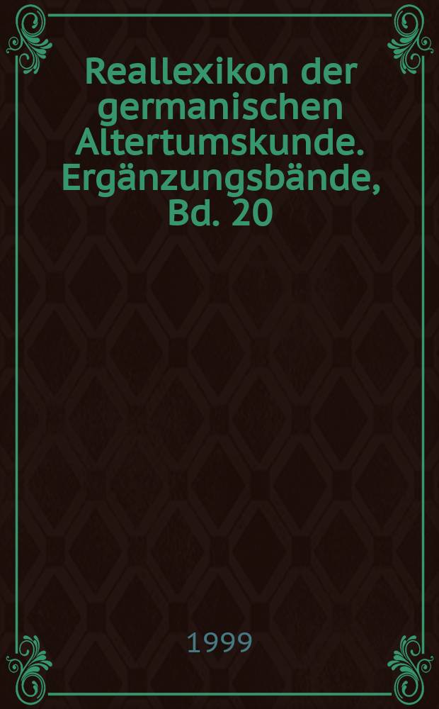 Reallexikon der germanischen Altertumskunde. Ergänzungsbände, Bd. 20 : Studien zu dem kaiserzeitlichen Quellopferfund von Bad Pyrmont