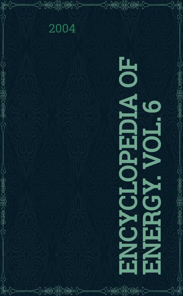 Encyclopedia of energy. Vol. 6 : T-Z. Index