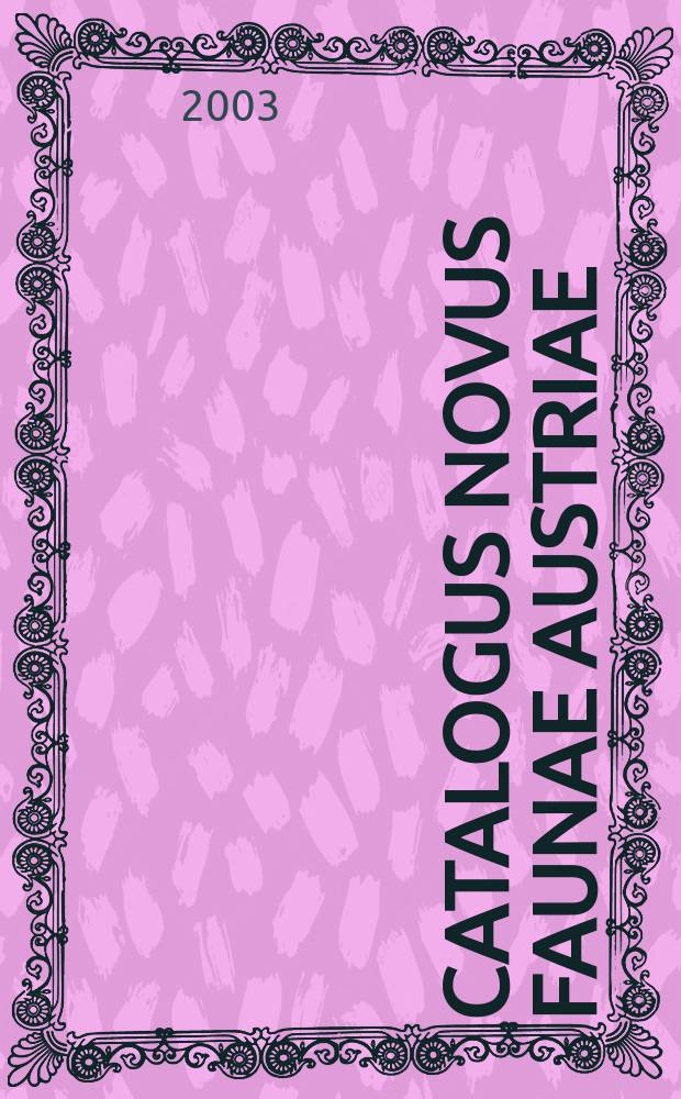 Catalogus novus faunae Austriae