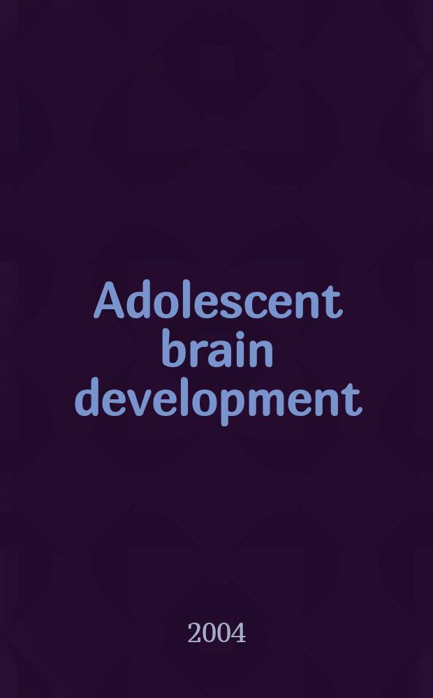 Adolescent brain development : Vulnerabilities a. opportunities : Conf. held Sept. 18-20, 2003 in New York