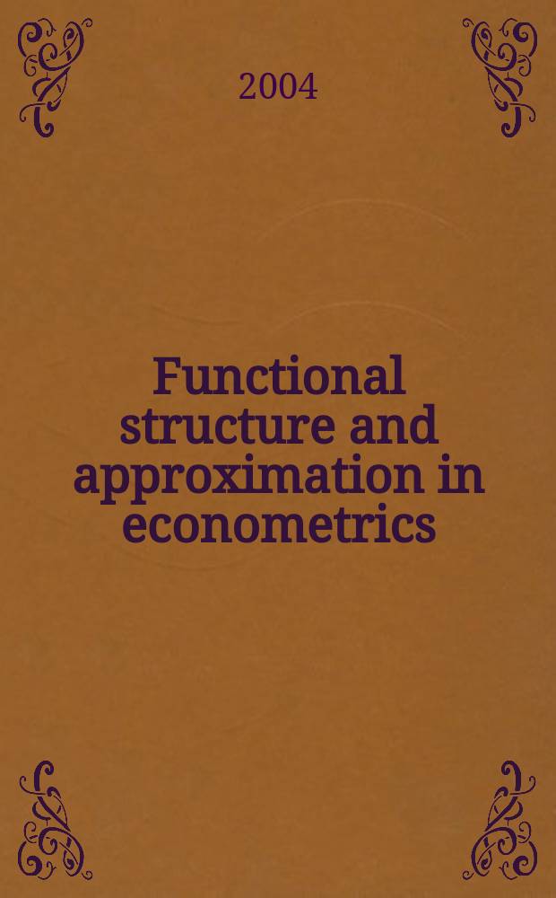 Functional structure and approximation in econometrics = Функциональная структура и приближение в эконометрике