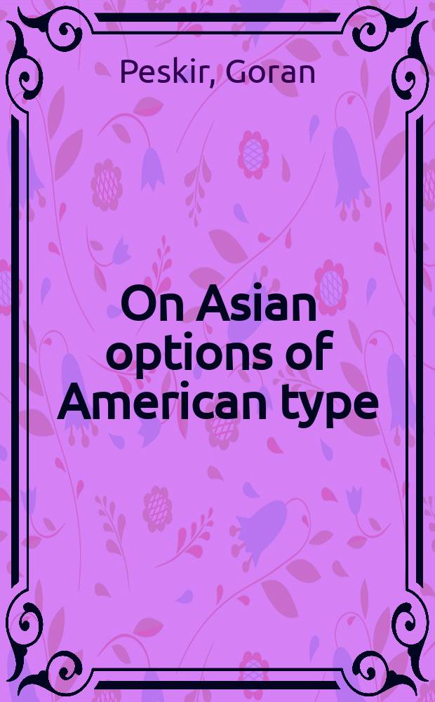 On Asian options of American type = Азиатские опции американского типа