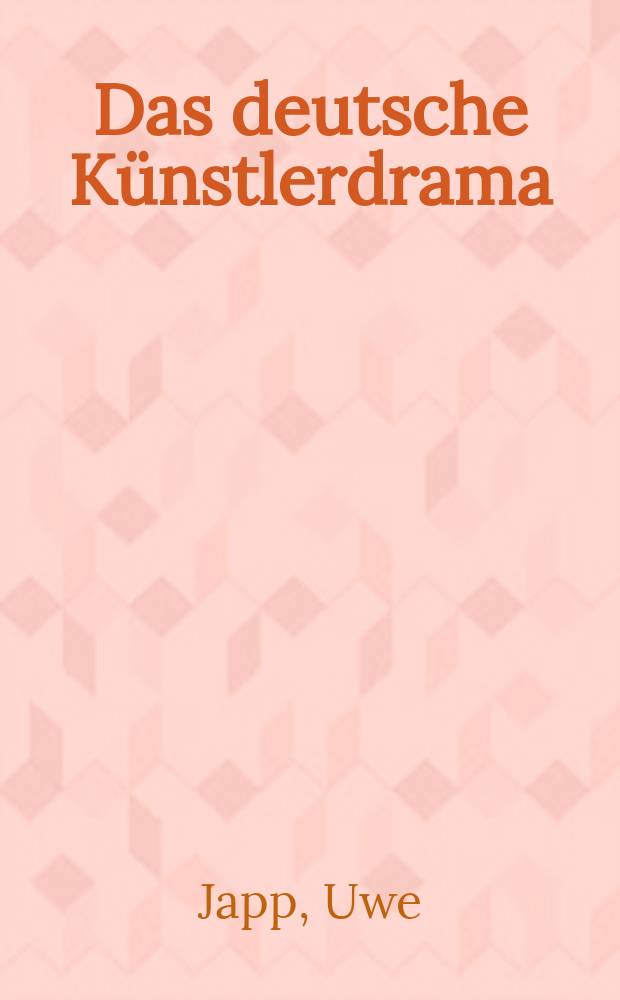 Das deutsche Künstlerdrama : von der Aufklärung bis zur Gegenwart = Немецкая драма о художниках и артистах