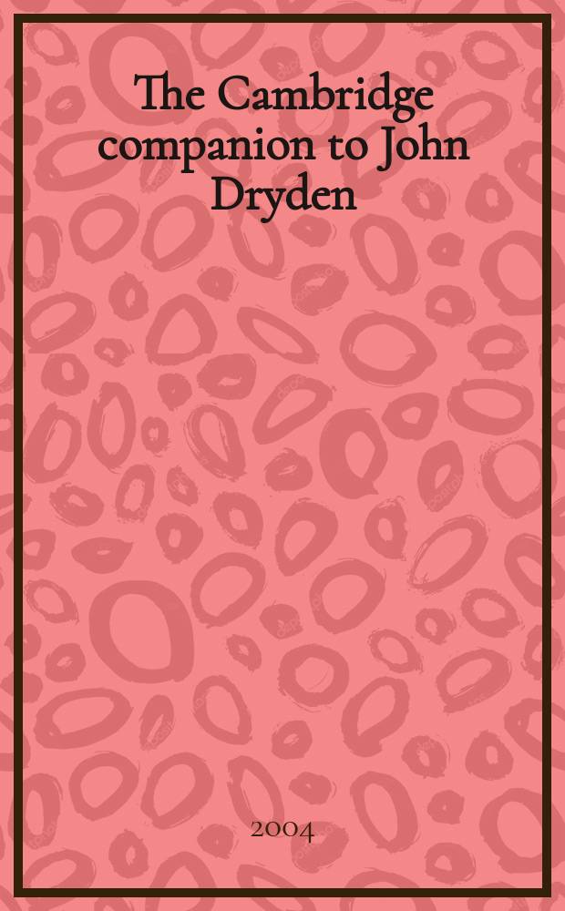 The Cambridge companion to John Dryden = Джон Драйден