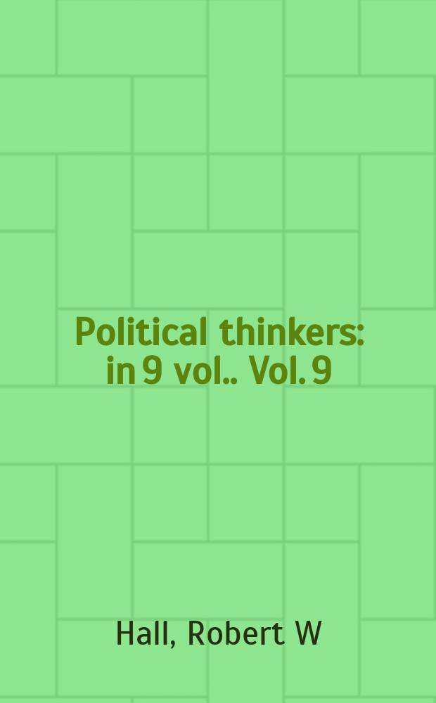 Political thinkers : [in 9 vol.]. Vol. 9 : Plato