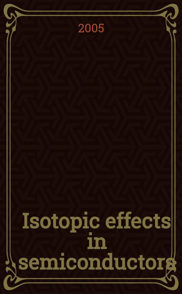 Isotopic effects in semiconductors