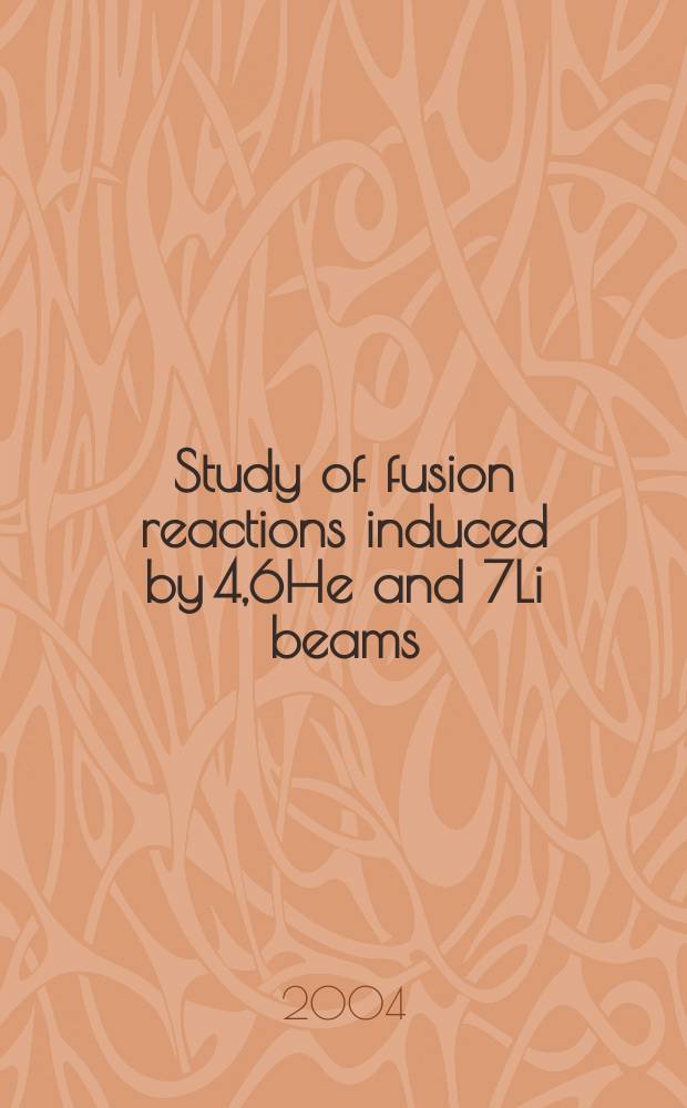 Study of fusion reactions induced by 4,6He and 7Li beams : summary report of the thesis