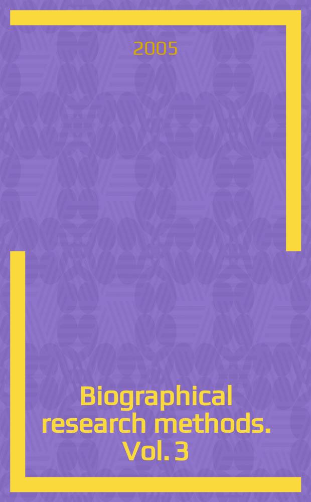 Biographical research methods. Vol. 3
