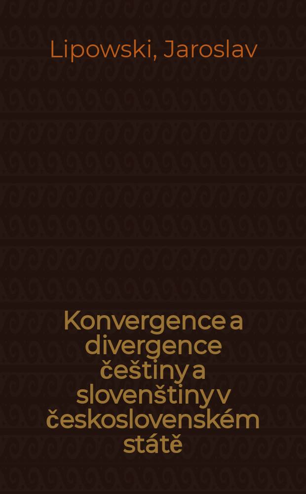 Konvergence a divergence češtiny a slovenštiny v československém státě = Конвергенция и дивергенция чешского и словацкого языков в чехословацком государстве