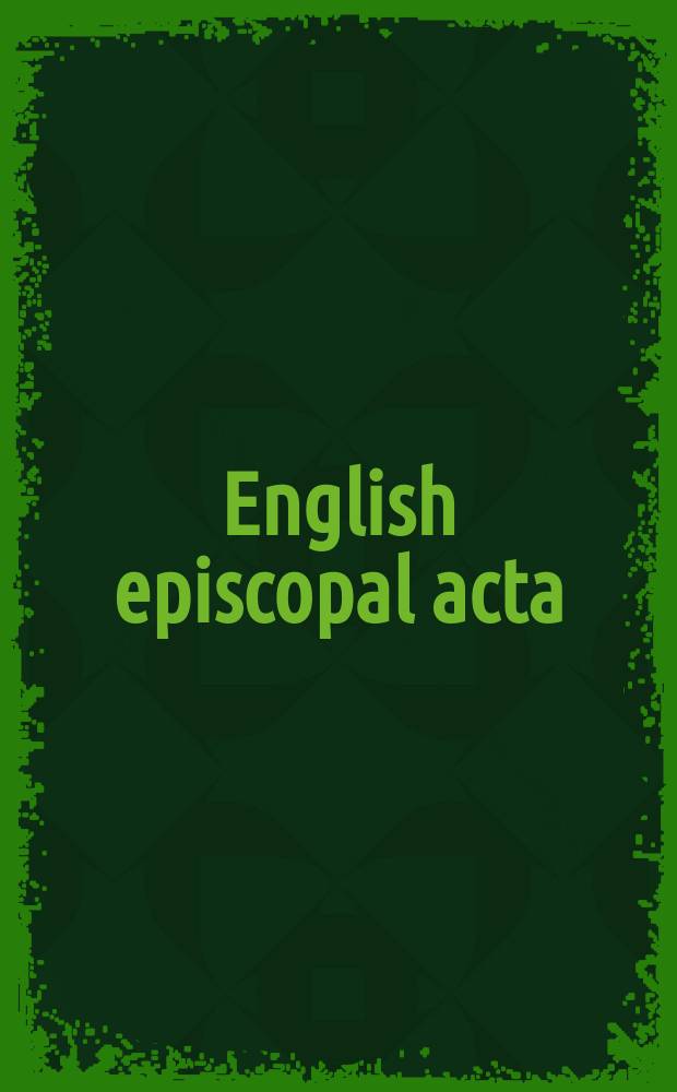 English episcopal acta