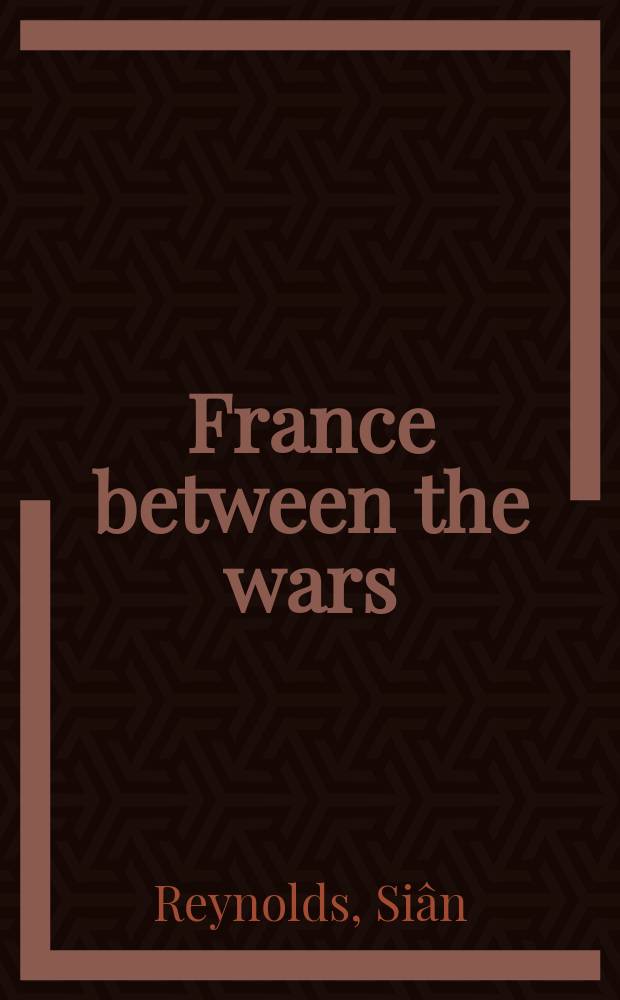 France between the wars : gender and politics = Франция между войнами: гендер и политика