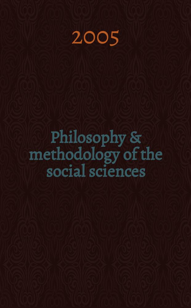 Philosophy & methodology of the social sciences = Философия, методология в социальных науках
