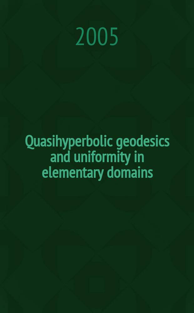 Quasihyperbolic geodesics and uniformity in elementary domains