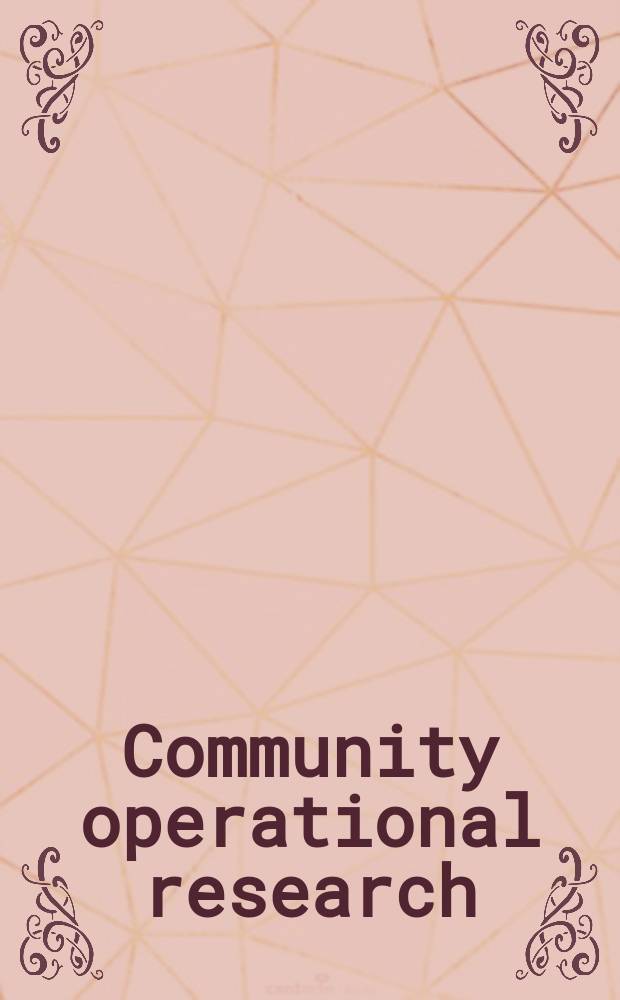Community operational research : OR and systems thinking for community development = Система Thinking оперативные исследования