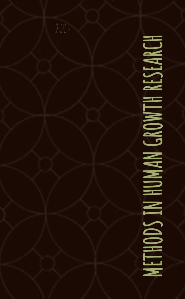 Methods in human growth research = [Статистические]методы в исследовании роста человека.