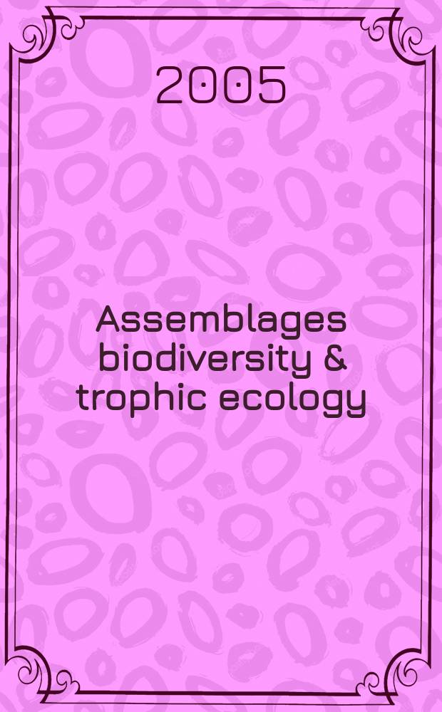Assemblages biodiversity & trophic ecology = Скопление морского биоразнообразия и трофическая экология