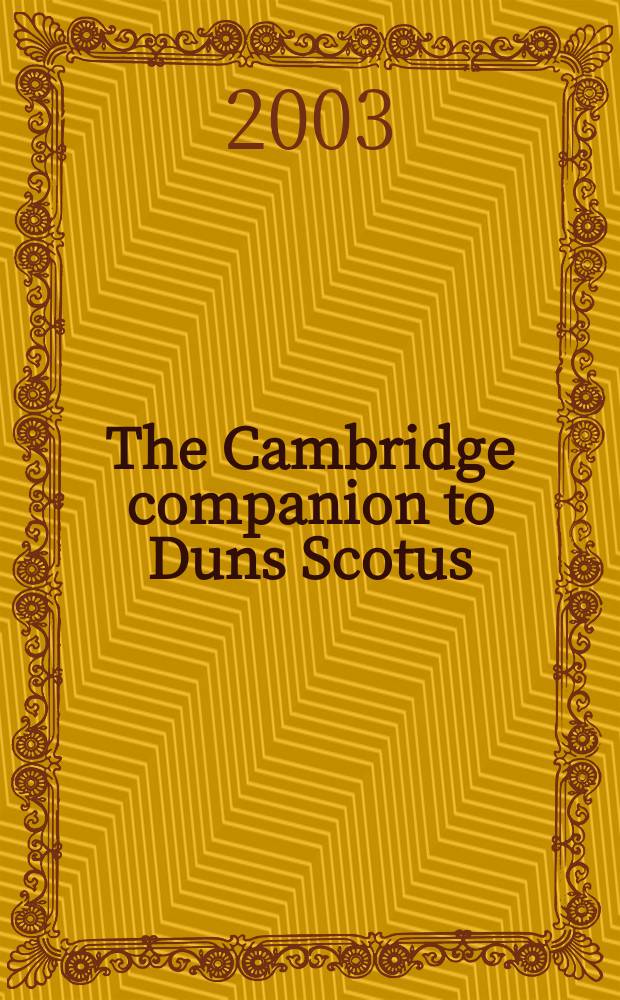 The Cambridge companion to Duns Scotus = Дунс Скот