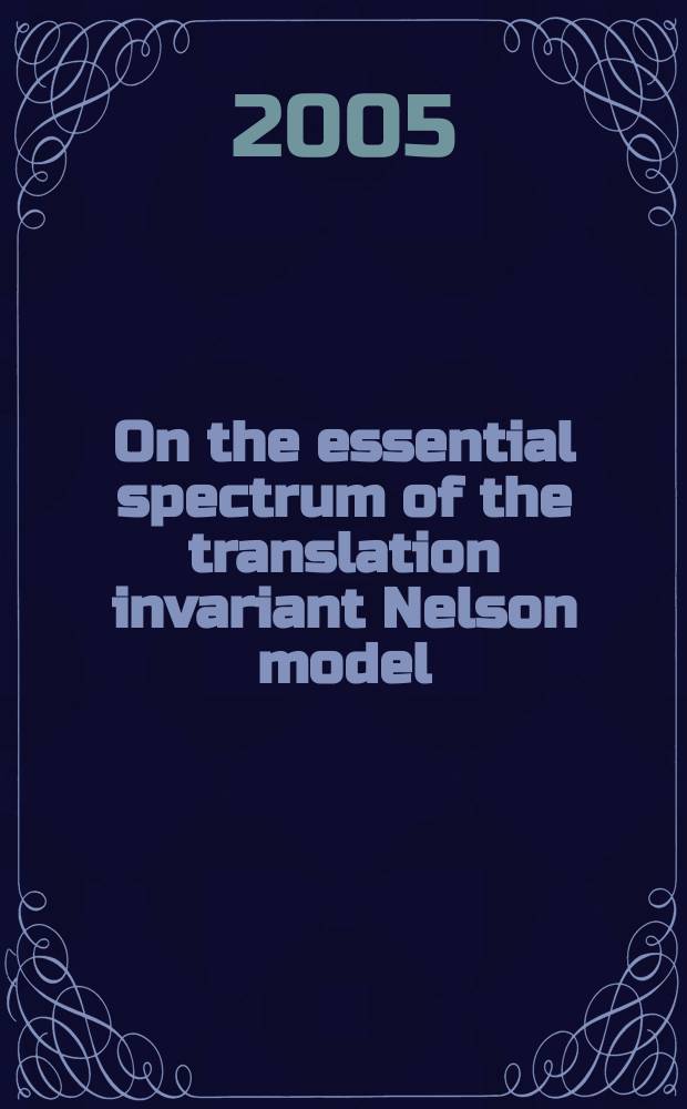 On the essential spectrum of the translation invariant Nelson model