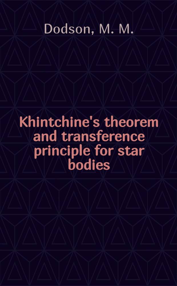 Khintchine's theorem and transference principle for star bodies