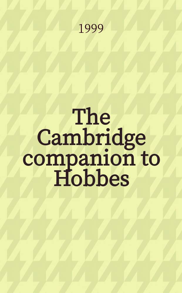 The Cambridge companion to Hobbes = Гоббс
