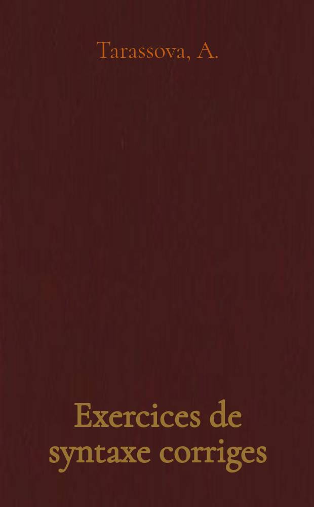 Exercices de syntaxe corriges