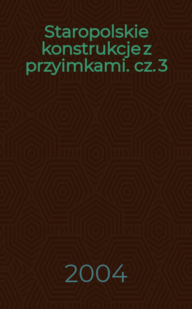 Staropolskie konstrukcje z przyimkami. cz. 3 : [z + gen., od, u, po + dat./loc., dla, po(d)le, po(d)la, podług, wedle, wedla, według, bez + gen., bez + acc., przez + gen., prze + gen., kromie(a), krom, procz(a), miasto, w miasto, (po-, we-, spo-, wpo-)śr(z)od, przeciw]