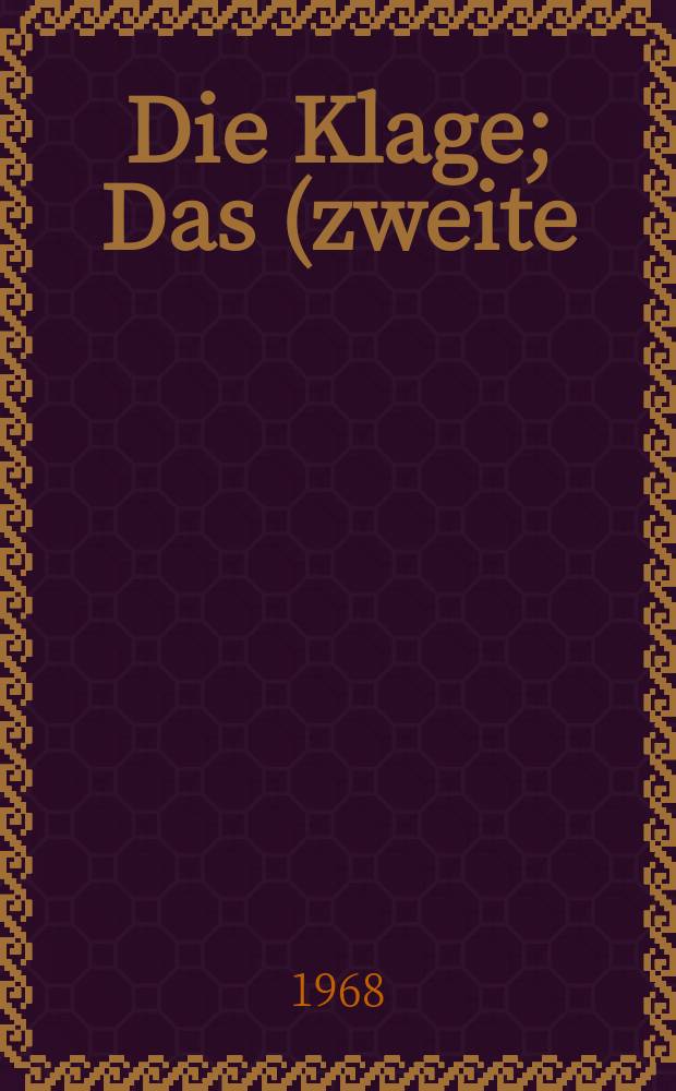 Die Klage; Das (zweite) Büchlein aus dem Ambraser Heldenbuch / Hartmann von Aue; hrsg. von Herta Zutt = "Плач" и др. произведения Гартмана фон Ауэ