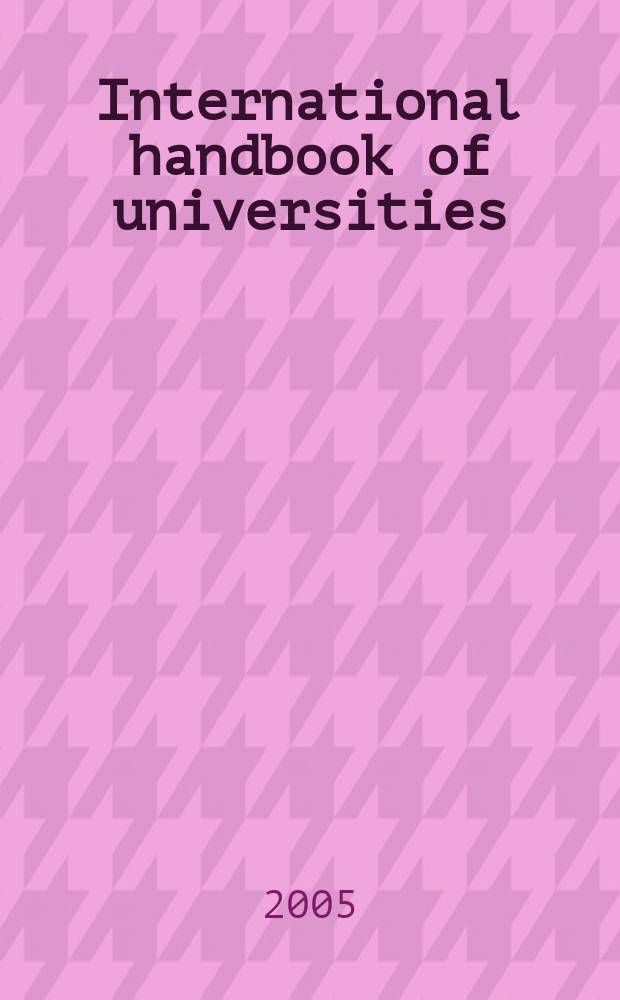 International handbook of universities