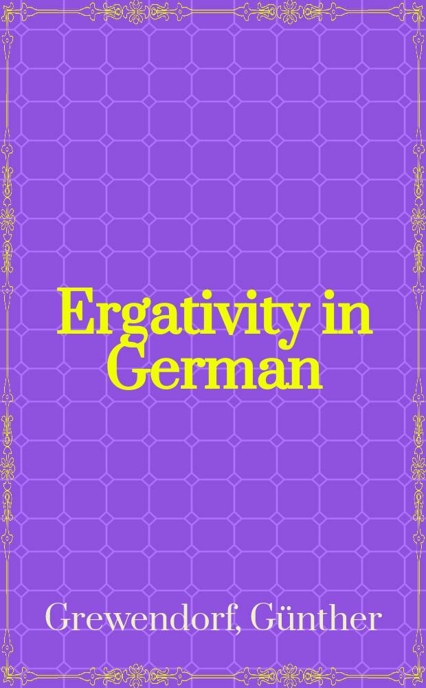 Ergativity in German = Эргативность в немецком языке
