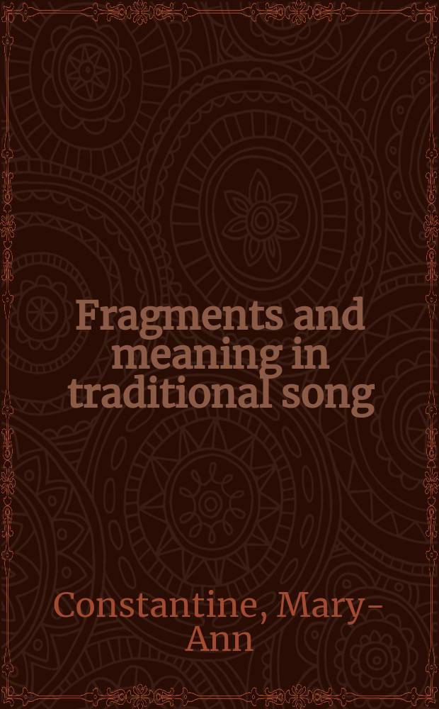 Fragments and meaning in traditional song = Фрагменты и значение в традиционных песнях: от блюза до балтики