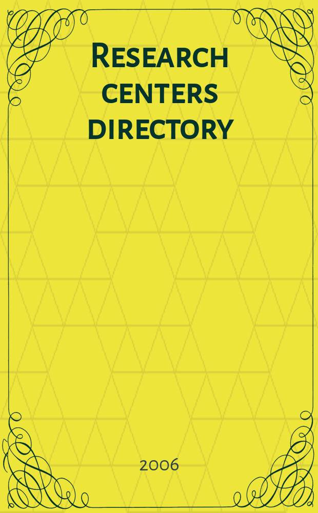 Research centers directory : a guide to over 14.000 university-related and other nonprofit research organizations established on a permanent basis and carrying on continuing research programs in agriculture, astronomy and space sciences, behavioral and social sciences ... in 2 volumes. Ed. 33, vol. 1 : Descriptive listings