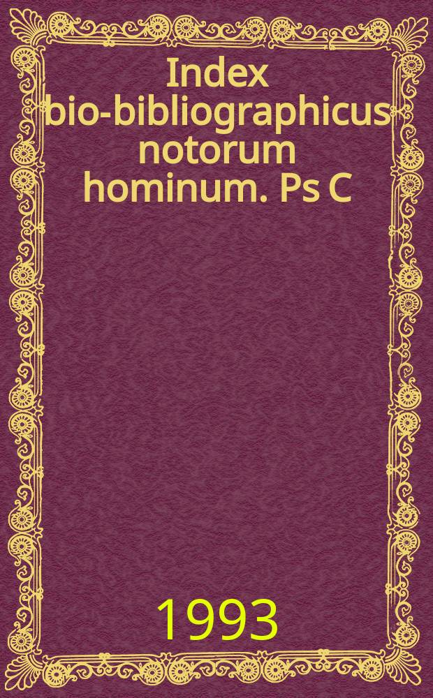 Index bio-bibliographicus notorum hominum. Ps C : Corpus alphabeticum