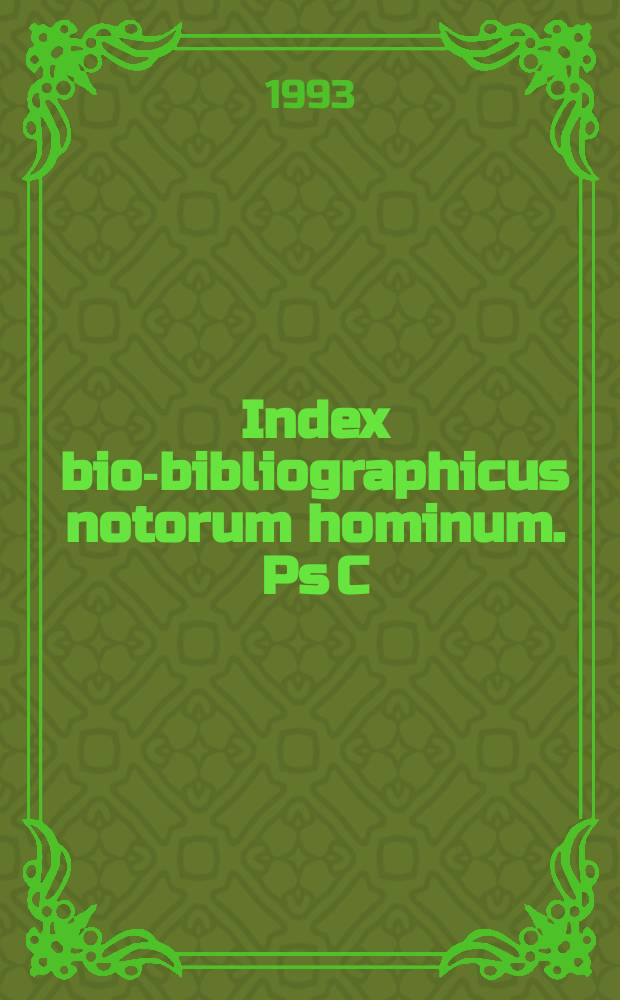 Index bio-bibliographicus notorum hominum. Ps C : Corpus alphabetucum