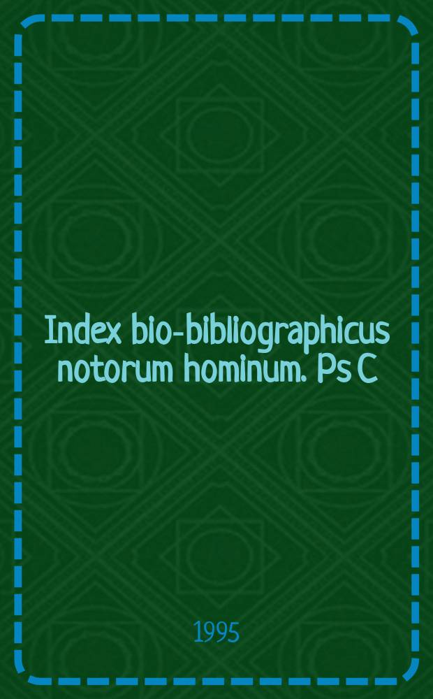 Index bio-bibliographicus notorum hominum. Ps C : Corpus alphabeticum