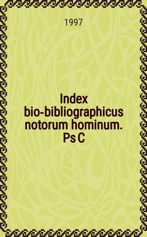 Index bio-bibliographicus notorum hominum. Ps C : Corpus alphabeticum