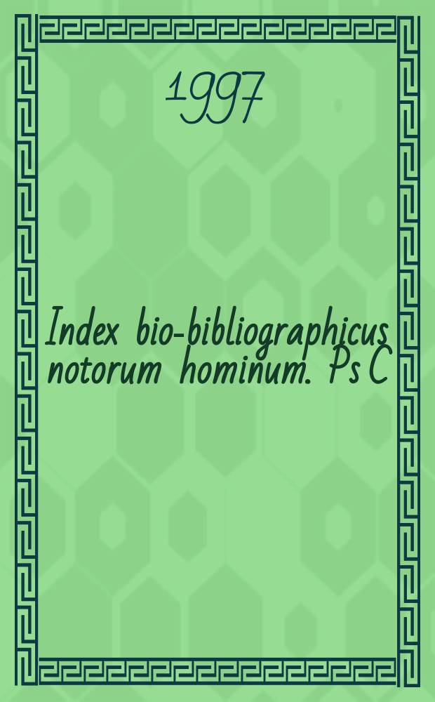 Index bio-bibliographicus notorum hominum. Ps C : Corpus alphabeticum