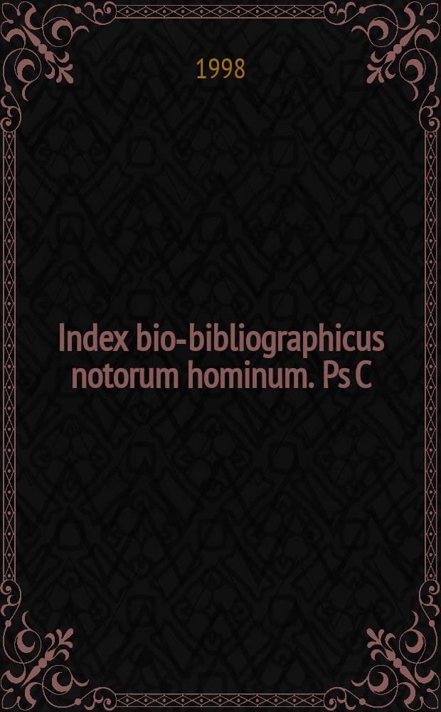 Index bio-bibliographicus notorum hominum. Ps C : Corpus alphabeticus