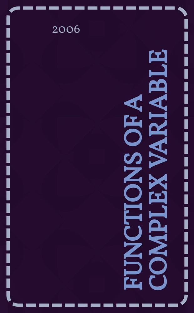 Functions of a complex variable
